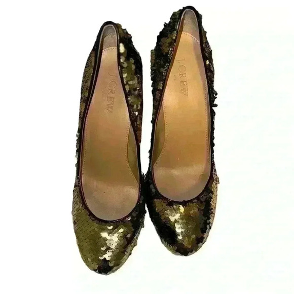 J Crew women’s sequin‎ color changing heels size 7 - Picture 2 of 7